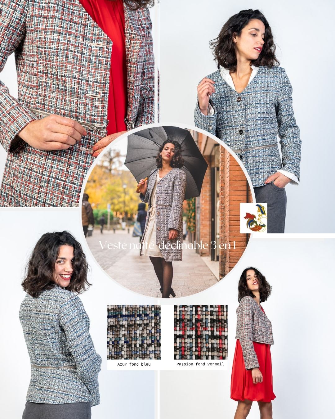 Veste Transformable 3 en 1 Jacquard Natté – Trivesta | Sept Mille Une Facettes