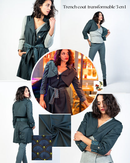 Trench Métamorphose 3 en 1 – Élégance Réinventée