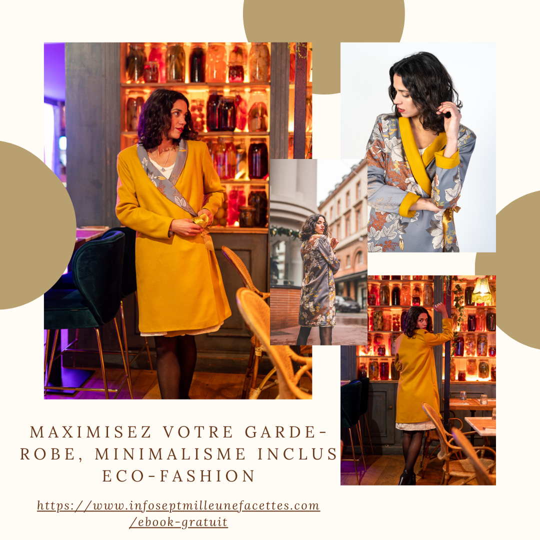 Reverso - Kimono Réversible en Laine Mérinos Foulée
