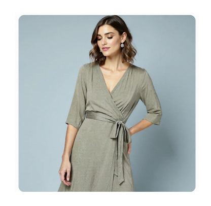 Tyme - Robe portefeuille ajustable en jersey