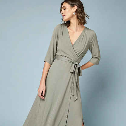 Tyme - Robe portefeuille ajustable en jersey