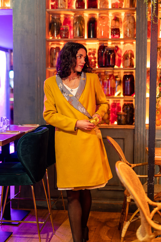 Reverso - Kimono Réversible en Laine Mérinos Foulée